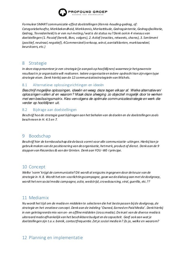 communicatieplan template communicatieplan template